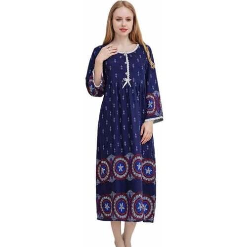 Plus size XXL women sexy lingerie Cotton sleepwear nightgown women nightdress long sleeves night dress Spring autumn Dress