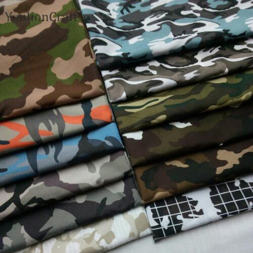 Chzimade 1Yard Peach Skin Plain Camouflage Printed Fabric For Diy Bags Clothes Handmade Sewing Fabric Home Decoration