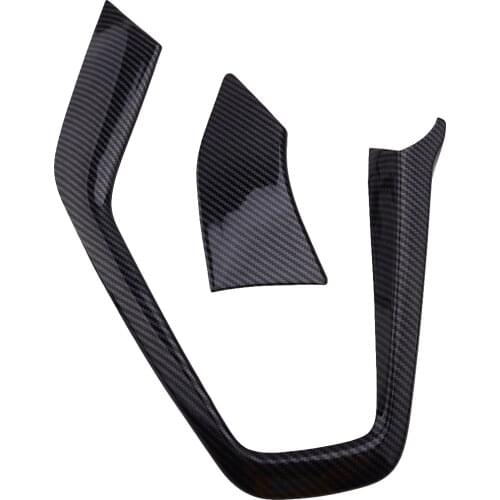 2Pcs Gearshift Outer Panel Trim Frame Cover Bezel Carbon Fiber Style Black ABS Fit for Ford Focus RS ST MK3 2015 2016 2017 2018