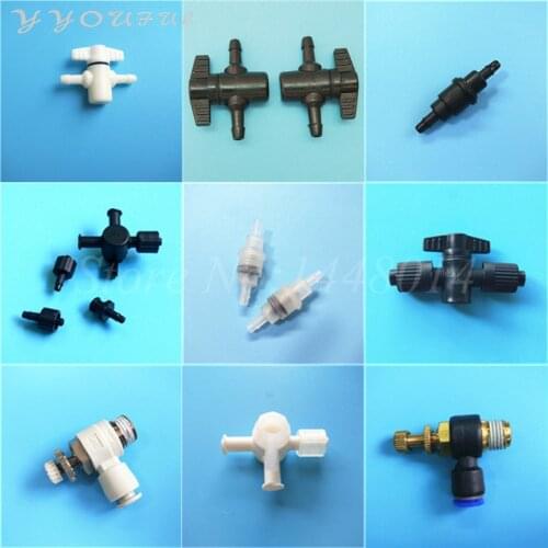 Flatbed UV Solvent Printer Manual Ink Valve 2 ways 3 way Plastic Valve Flora Mutoh Infinity Challenger CISS Tube Connector 10pc