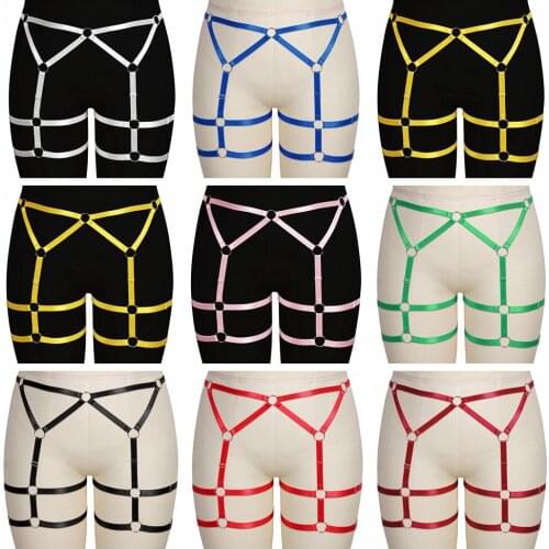 Body Harness Strappy Leg Garter Belt Waist Suspender Caged Punk Gothic Plus Size Lingerie Elastic Dance Cosplay Rave Plump Women