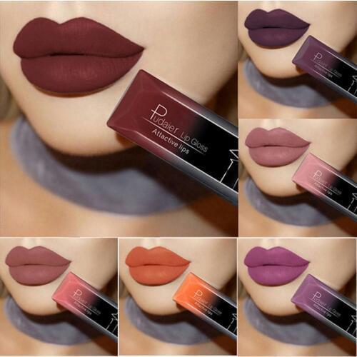 Pudaier 21 Color Matte Nude Lipgloss Colorful Sexy Long Lasting Velvet Waterproof Liquid Lipstick Soft Makeup Lip Batom Cosmetic