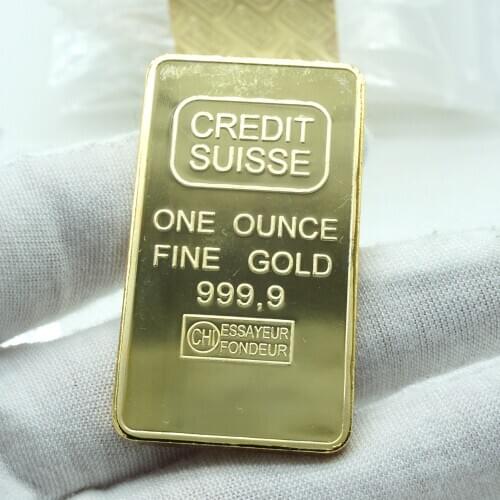 Replica 24K Gold Plated CREDIT Layered Bullion Bar Switzerland Credit Bullion Bar Modern Art Commemorative Coin Collect