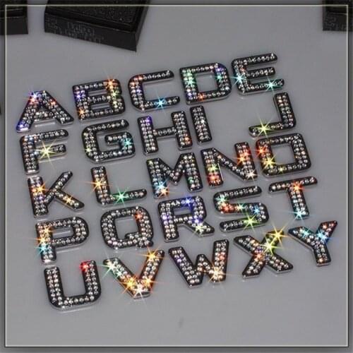 Luxury Bling Crystal diamond metal letters DIY 3D car Metal stickers Car Decoration Accessories for vw golf 4 5 6 7 8/BMW HOND