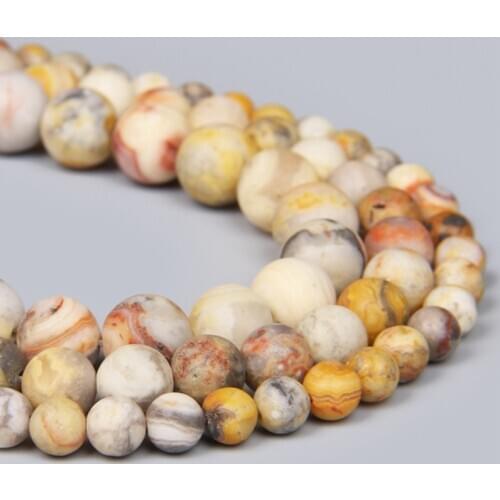 Dull Polish 15" Natural Matte Crazy Agates Stone Spacer Beads DIY Bracelet Necklace Earring Jewelry Original Mineral Accessories