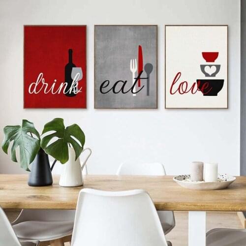 Modern Minimalist Wall Picture for Dining Room Tableware Utensil Poster Print Home Decor Kitchen Wall Art Canvas Painting