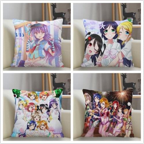 Musife Custom Love Live! Pillowcase Home Decoration 45*45cm Zipper Square Pillowcase Throw Pillow Cover Drop Shipping
