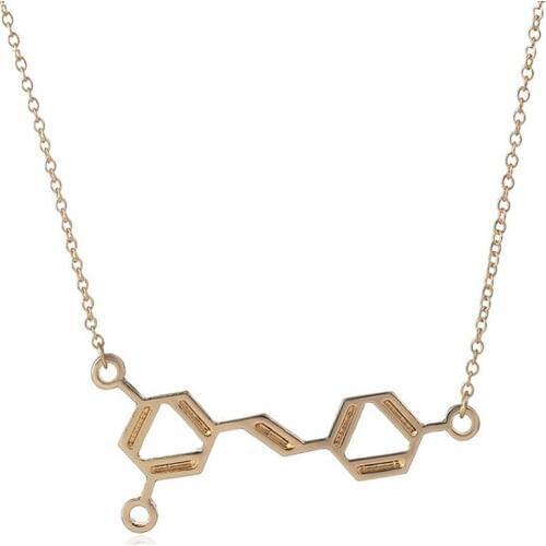 Wholesale Jewelry 10pc Wine Molecule Chemistry Pendant Necklace Women Science Resveratrol Gold Silver Plated Female Jewelry