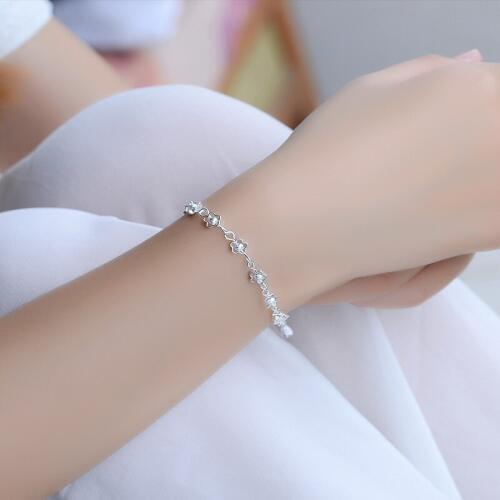 Everoyal Trendy Silver Bracelets For Women Jewelry Exquisite Flower Girl Bracelets Silver 925 Accessories Female Bracelet Bijou