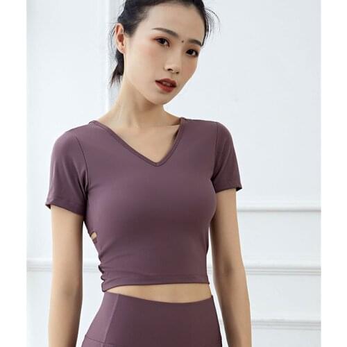 VigoBreviya Cross Bangdage Yoga Tops Women 2020 Padded Fitness Sports T-shirts Gym Running Workout Crop Tops Slim Shirt Clothing