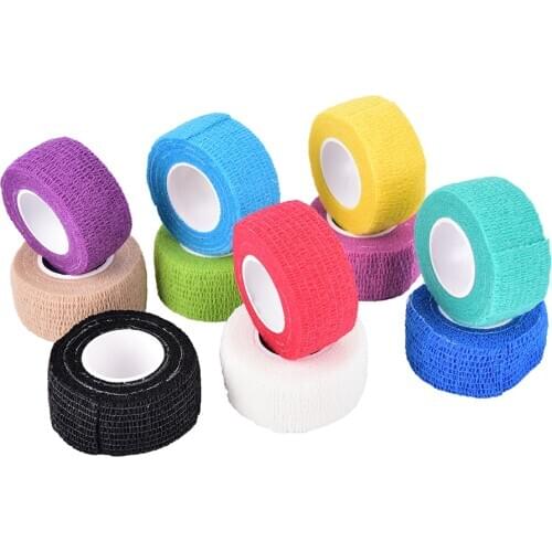 1Roll Elastic Self Adhesive Medical Bandage Gauze Tape Cotton Cohesive First Aid Kit For Sport Ankle Finger Muscle Care 4.5m