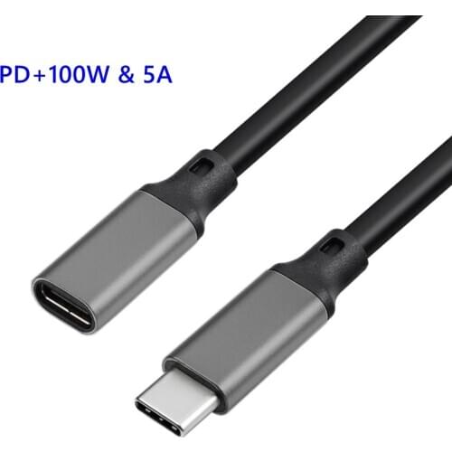 10Gbps Gen2 Type-C USB 3.1 Male to USB-C Female Extension Data 100W Charging Cable Extender Cord Reversible Design0.2m -5m