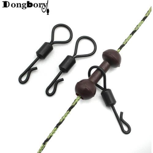 20PCS Carp Fishing Swivels Big Eye Quick Change Swivels UK 8 Flexi Ring Swivels Matt Black Micro Hook Ring Link Ring Accessory