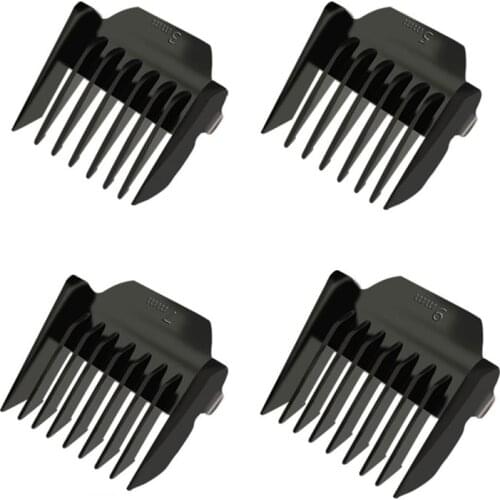 4Pcs Limit Comb Replacement Combs Trimmer Head Limit Comb for Hair Clipper 3mm 5mm 7mm 9mm,Black