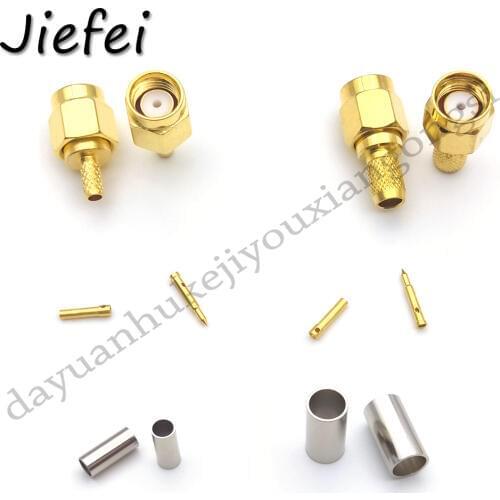 5/10 PCS RF Connector SMA Male Plug / RP-SMA Male Jack Crimp ( RG58 LMR195 RG142 RG400 RG223 ) or ( RG174 RG316 LMR100) cable