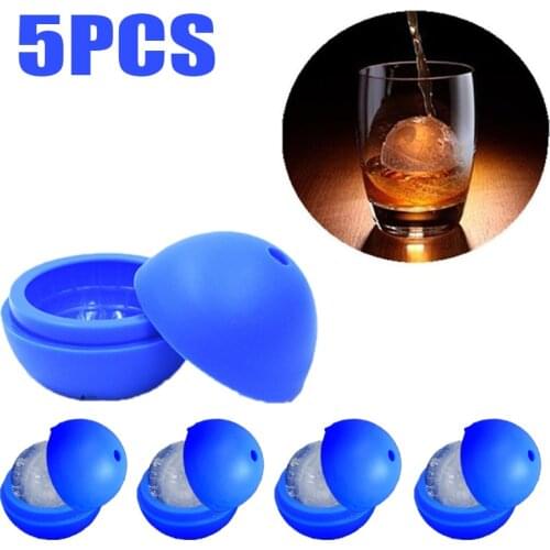 5PC Creative Ice Cream Silicone Mold Wars Death Star Round Ball Ice Cube Mould Bar Party Cocktail Beer Whiskey Tools for Kitchen