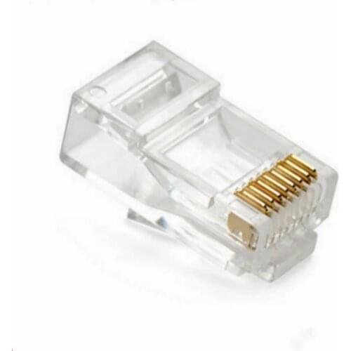 50/100PCS RJ-45 Ethernet Cables Module Plug Network Connector for UTP Cat5 Cat5e Network Cable Crystal Heads 8P8C HOT