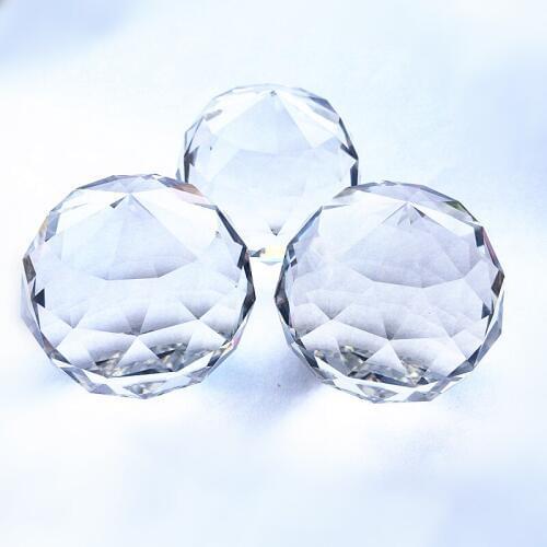 50mm Gorgeous Multi-Faceted Crystal Flat Balls Natural Stone Suncatcher For Display Window & Wedding Party Decoration