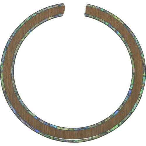 Dopro Acoustic Guitar Soundhole Sapelli Rosette with 2 Rings Full Abalone Shell Inlay Dimenison 110*13*0.8mm