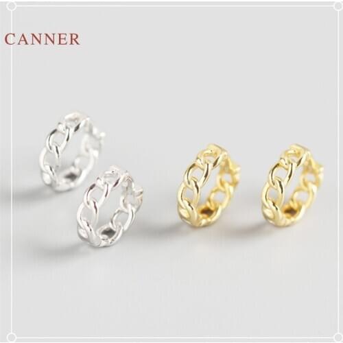 CANNER Earrings For Women S925 Silver Ins Wind Personality Chain Earrings Hoops Pendientes Korean Fine Jewelry Joyero