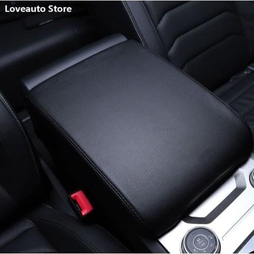 Car Central Armrest Organizer Storage Box Decoration Leather Case Cover for Volkswagen VW Touareg 2019 2020 2021 Accessories