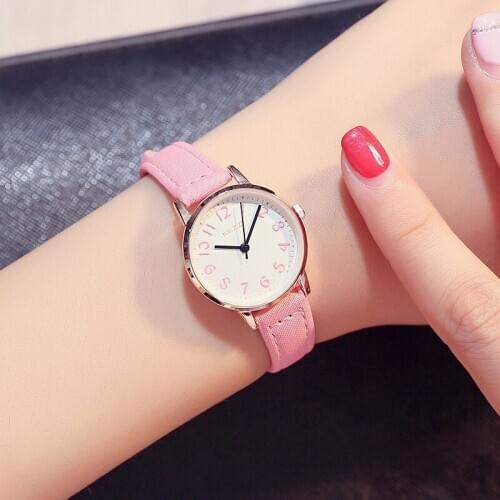 Fashion wild student watch ladies Korean version of the digital simple college wind belt womens watch small fresh watch