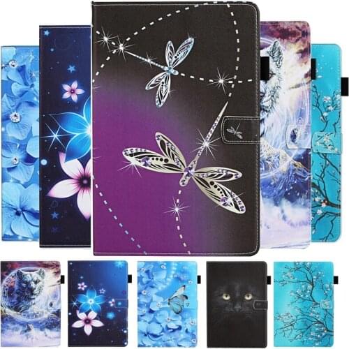 For Samsung Galaxy Tab A7 Case 10.4 2020 SM-T505 SM-T500 Dragonfly Wallet Stand Funda For Samsung Tab A7 A 7 10 4 T500 Cover Pen