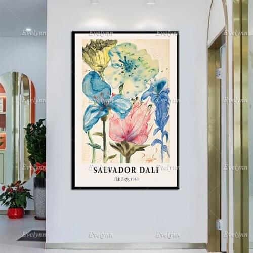 Fleurs By Salvador Dali, Salvador Dali Art Print, Modern Art Canvas, Exhibition Poster - Gift Idea -Home Decor Wall Art Poster