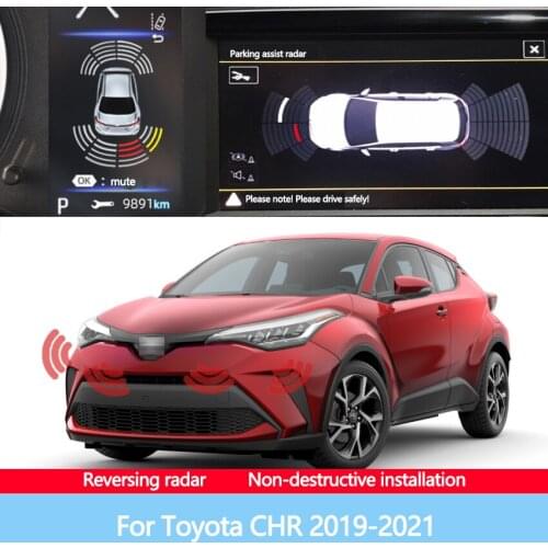 Display Reversing Image Front Rear Radar Parking Detector Kit Sound Warning Indicator For Toyota CHR 2019-2021