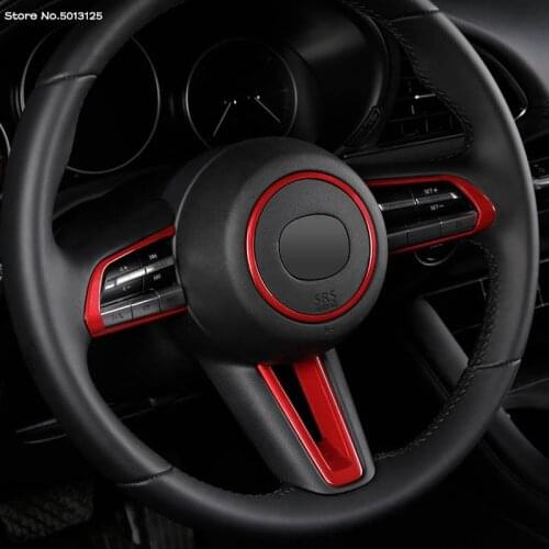 For Mazda CX30 CX-30 2020 2021 Car Interior Steering Wheel Switch Button Panel Cover Trim Frame Decoration Accessories