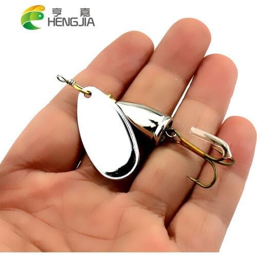 HENGJIA 1PC 6.5CM 8.5G hard metal spinnerbaits trolling blade sequins spinner spoons wobbler catfish pesca fishing tackles