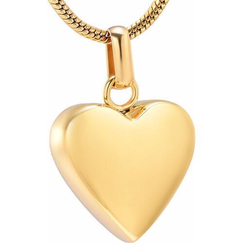 IJD8455 Custom Engrave Plain Heart Cremation Urn Pendant For Beloved Human/Pet Ashes Keepsake,Stainless Steel Ashes Jewelry