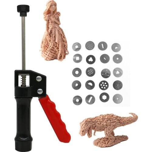 Polymer Clay Tools and Supplies Fondant Extruder Mud Machine Pixnor Paste Cake Decorating Set for Pottery Ceramic Diy Craft Gun