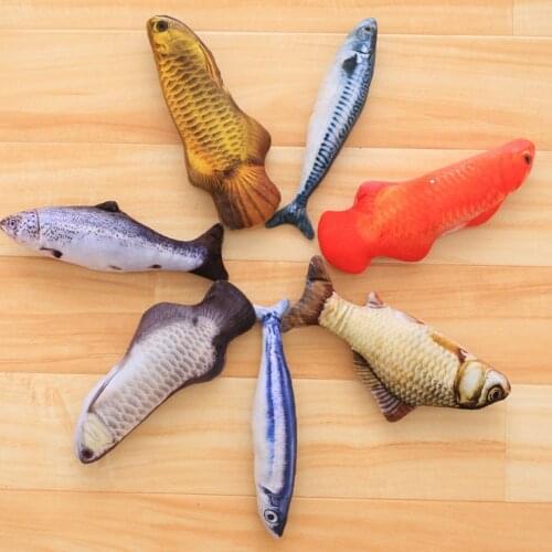 20cm Catnip Catmint Cat Favor Simulation Fish Cat Toys Fish Shape Scratching Post Short Plush For Pet Product Supplies