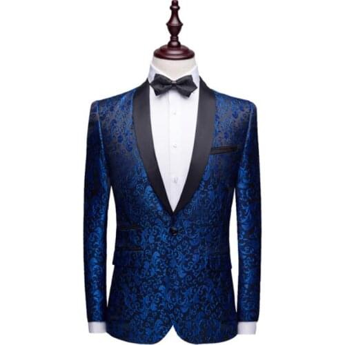 Costumes blazers mens wedding groom suit terno slim fashion male handsome singer host stage chorus banquet dress بدل رجالي