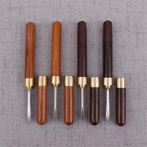 Creative Sandalwood Stainless Steel Tea Knife Pu Er Dedicated Tea Needle Tea Accessories Kung Fu Teasets Spiral Tea Knife