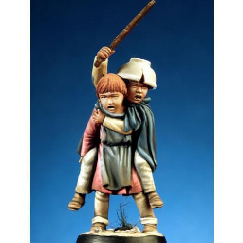 Resin Kits 1/32 54mm Medieval Children Unpainted Kit Resin Model Free Shipping