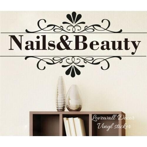 Nail art wall sticker barber shop art design manicure salon window reference decorative vinyl wall decal wall decoration 2MY9