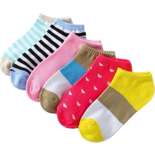 Candy Color Solid Socks Korean Striped Children Shallow Mouth Women Invisible Boat