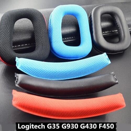 Headphone Headband and Earpads for Logitech G35 G930 G430 F450 Headphones Replacement Headband Earpads Cushion Set