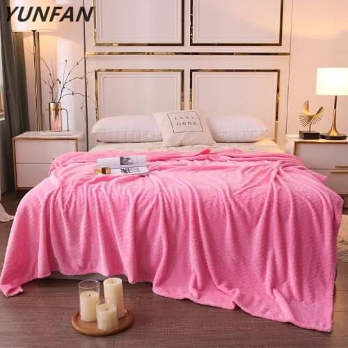 Pure color pink blankets quilts twin full queen king fashion blankets soft Throw Flannel blanket on Bed/car/sofa princess rugs