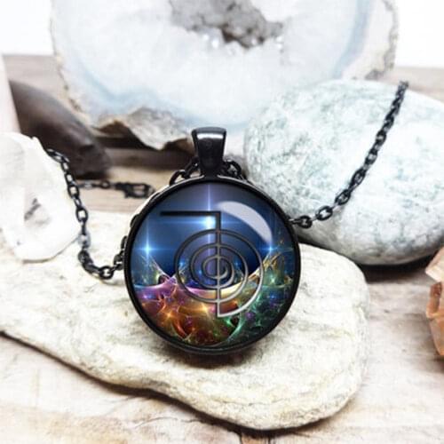 Cho Ku Rei Pendant Necklace Energy Healing Necklace Reiki Master Sacred Fractal Geometry Jewelry Yoga Necklace Women