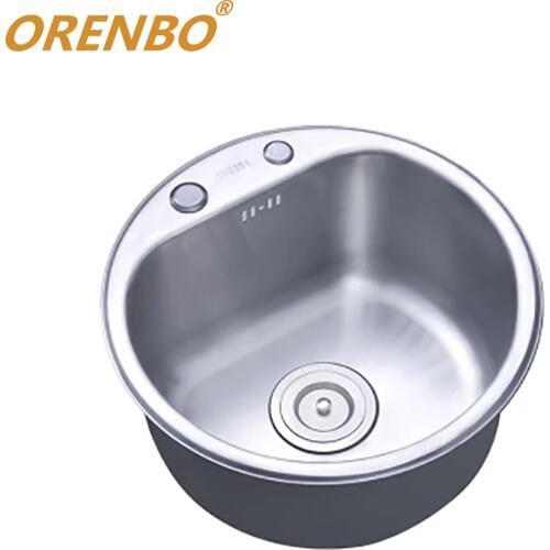 Polishing Kitchen Sink Faucet sink Stainless Steel Single Bowl Round Sink With Accessories Choice of various kitchen faucets