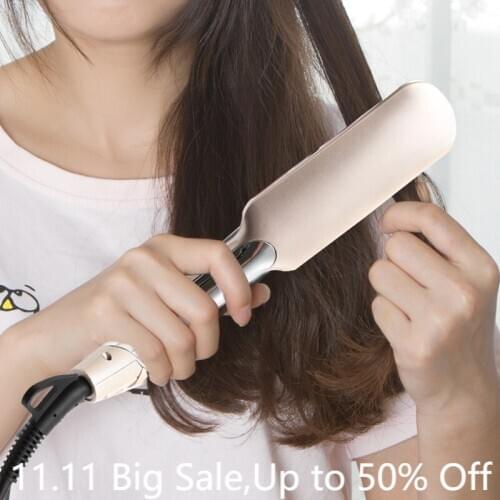 Professional Hair Straightener Fast Warm-up Adjustment Ceramic Tourmaline Ionic Flat Iron Steam Hair Straighting Tool