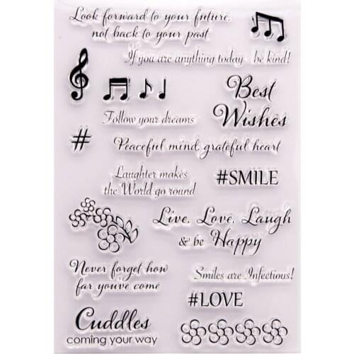 Music Best Wishes Clear Stamp /Seal for DIY Scrapbooking/photo Album Decorative Clear Stamp Sheets