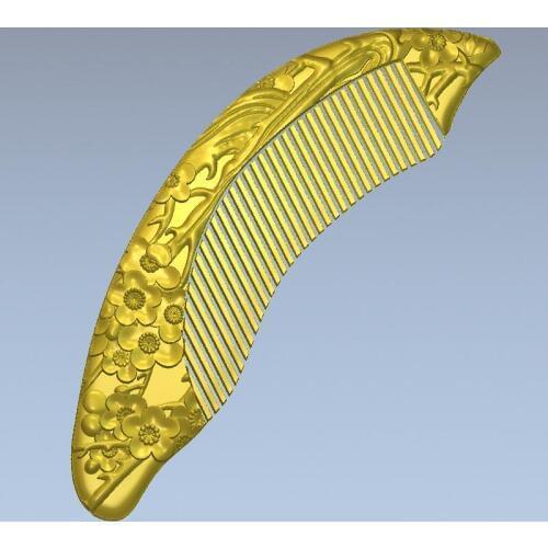 Comb with the plum blossom 3d model relief for cnc in STL file format 3D model for CNC machine