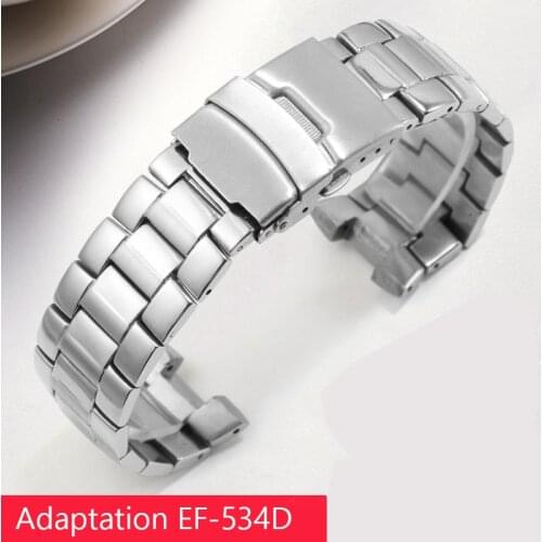 Fine Steel Watch Band Substitute C-asio Edifice Series EF-534D Concave Interface Stainless Steel Watch Chain Mens Bracelet