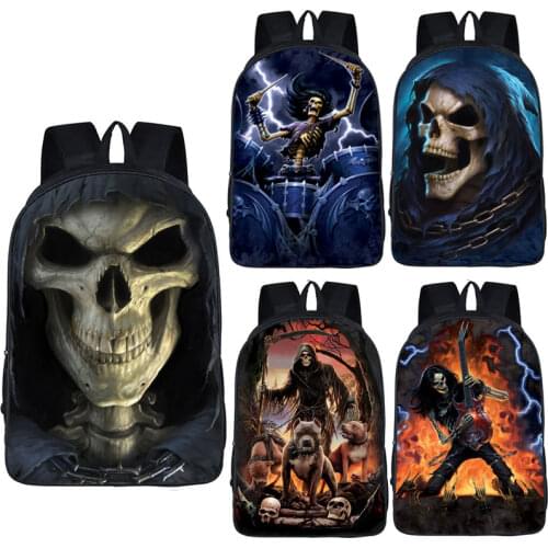 Rock Grim Reaper Backpack Men Women rucksack Skull Daypack Children School Bag For Teenager Girls Boys Backpacks