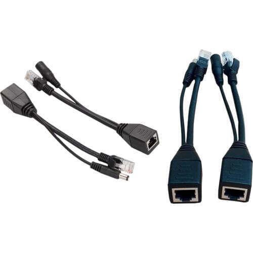 1Pair 18cm/7.1" Ethernet Network POE Kit Splitter Injector 5.5mm * 2.1mm DC Power Supply Cable