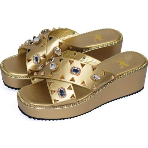 Size 37-42 New Design Weave Women Slipper Thin High Heel Sandal Open Toe Slip On Summer Outdoor Slides Flop Shoe